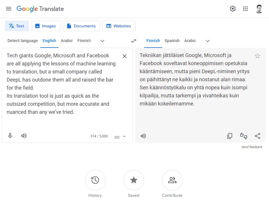 Best Machine (AI) Translation Tools - Google Translate